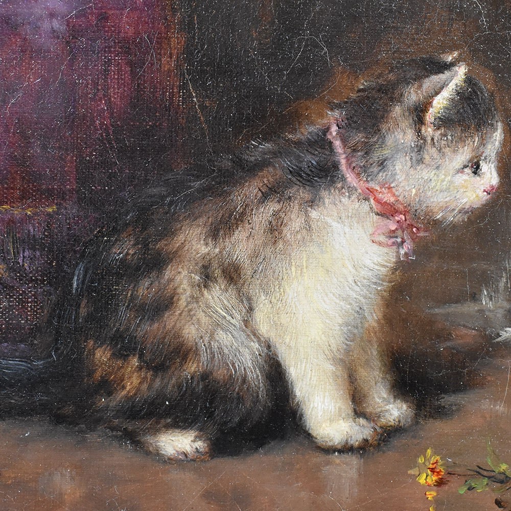 QA503 1a antique oil painting cats old painting XIX century.jpg